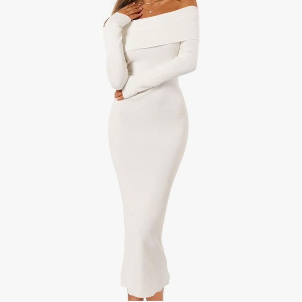 Elegant Off-Shoulder White Dress